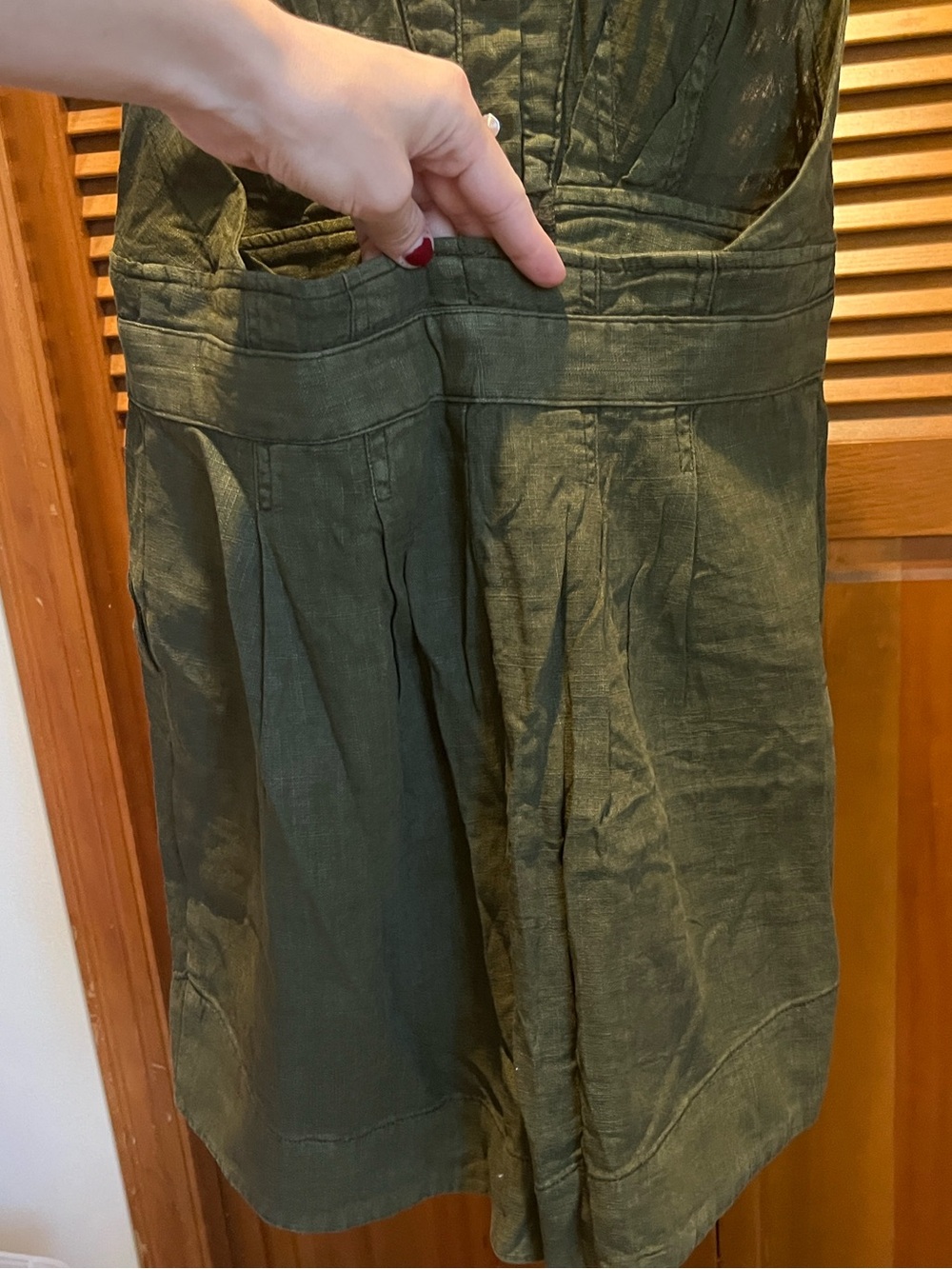 NWT Free People Olive Halter Button-Front Linen Jumpsuit XS - Picture 5 of 6